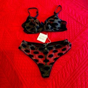 La Perla NWT black bra 36C and medium thong